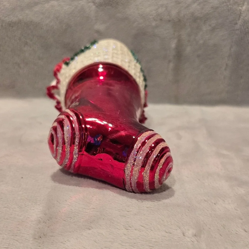 Mistletoe Magic‎ Collection European Style Glass Ornament Hand Blown Stocking